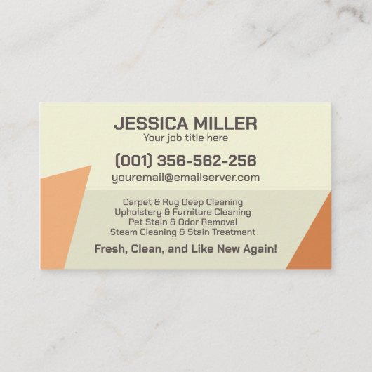 Teppiche und Pflegeprodukte Visitenkarte (Rückseite)