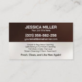 Teppiche und Pflegeprodukte Visitenkarte (Rückseite)