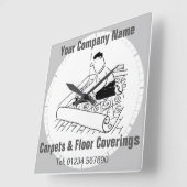 Teppiche, Vinyl, Teppiche und Fußbodenbeläge Quadratische Wanduhr (Winkel)