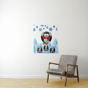 Teppiche Weihnachten Pinguin Wandteppich