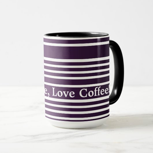 Teppichgetränk aus lila Streifen Tasse (VorderseiteRechts)