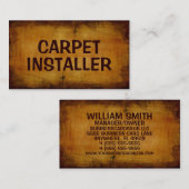 Teppichinstallationsantike Visitenkarte (Vorne/Hinten)