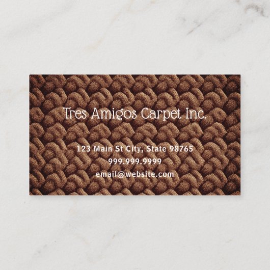 Teppichinstallationskarte Visitenkarte (Rückseite)