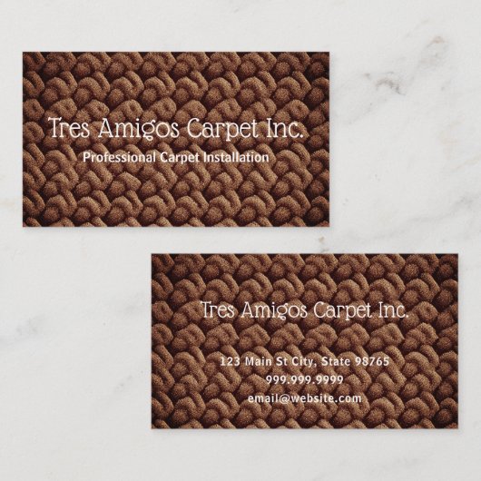 Teppichinstallationskarte Visitenkarte (Vorne/Hinten)