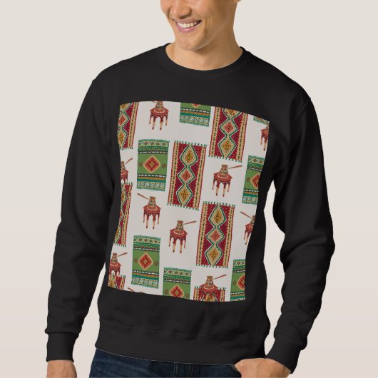 Teppichkaffee von Istanbul: Vintages Muster Sweatshirt (Vorderseite)