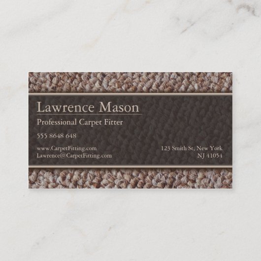 Teppichmatter/Fitnesskarte Visitenkarte (Rückseite)