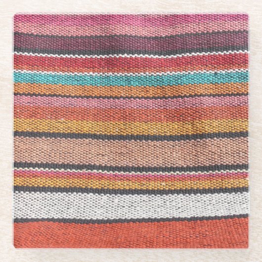 Teppichreichtum: Mexikanisch-peruanische Texturen Glasuntersetzer (Vorderseite)