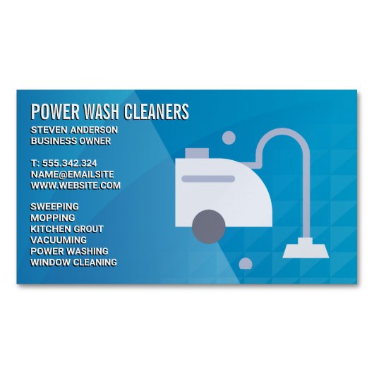 Teppichreinigung | Dampfvakuum Magnetische Visitenkarte (Vorderseite)