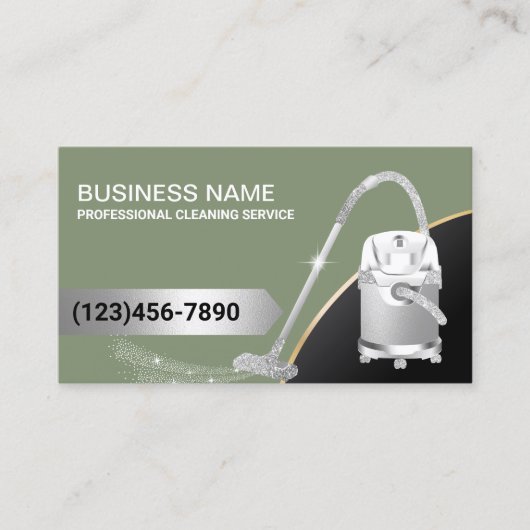 Teppichreinigung Silver Vacuum Reiniger Grün Visitenkarte (Vorderseite)