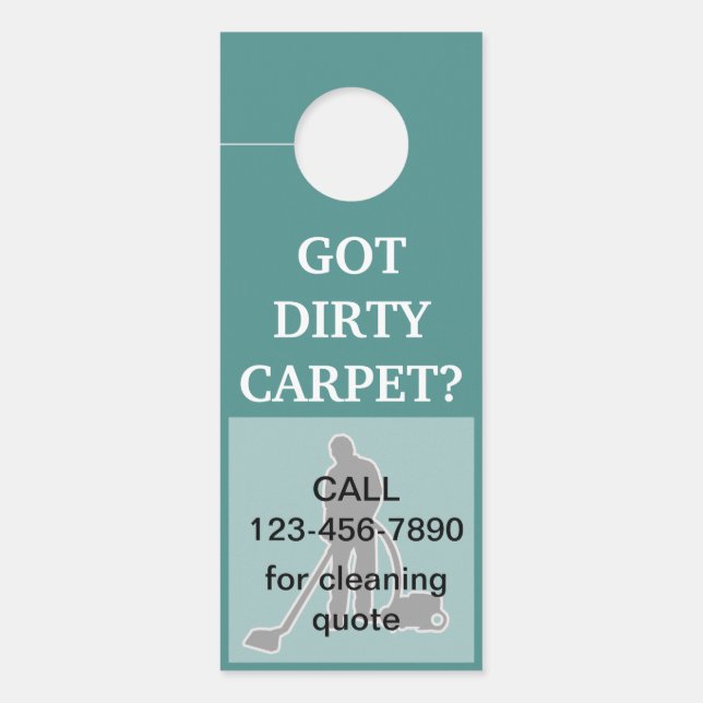 Teppichreinigung Türanhänger (Vorderseite)