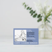 Teppichreinigungsservice Cartoon Visitenkarte (Stehend Vorderseite)