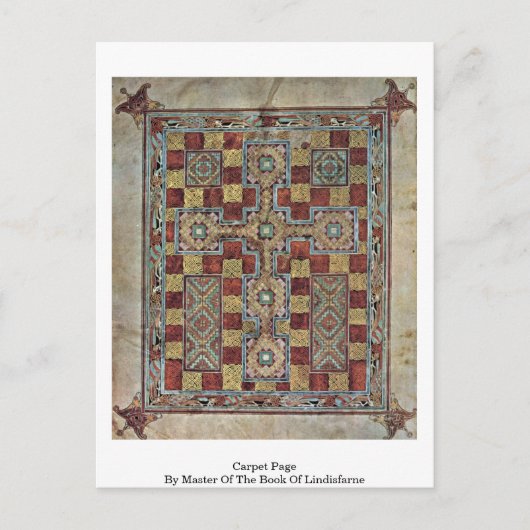 Teppichseite vom Meister des Buches Lindisfarne Postkarte (Vorderseite)