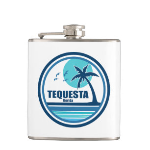 Tequesta Florida Palm Tree Birds Flachmann