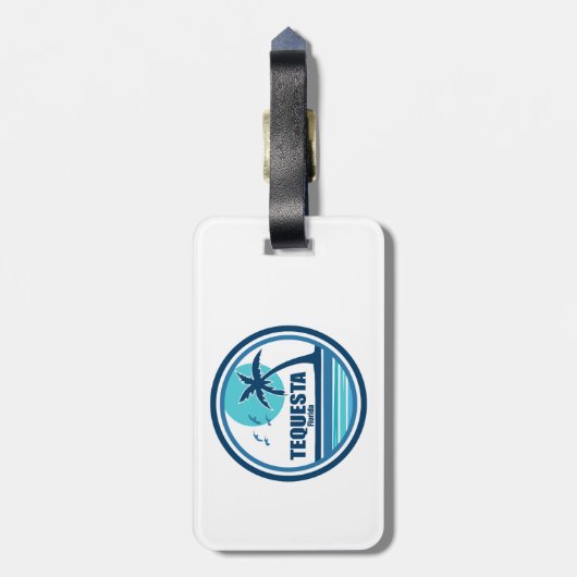 Tequesta Florida Palm Tree Birds Gepäckanhänger (Rückseite vertikal)