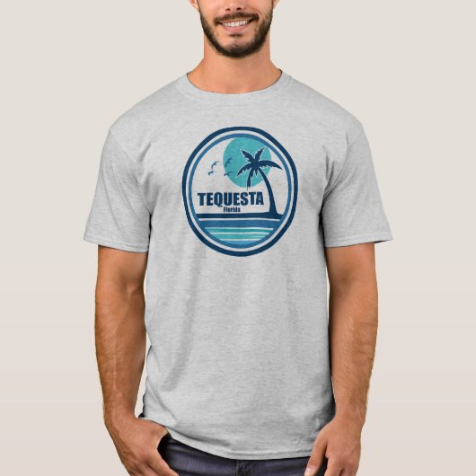 Tequesta Florida Palm Tree Birds T-Shirt (Vorderseite)
