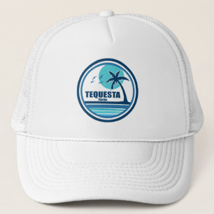 Tequesta Florida Palm Tree Birds Truckerkappe