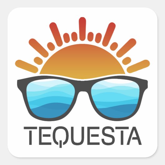 Tequesta Florida Sonnenbrille Quadratischer Aufkleber (Vorderseite)