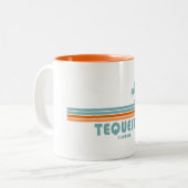 Tequesta Florida Sun Palm Trees Zweifarbige Tasse (Vorderseite Links)