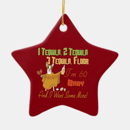 Tequila 60. Geburtstagsparty Collection Keramik Ornament (Vorne)