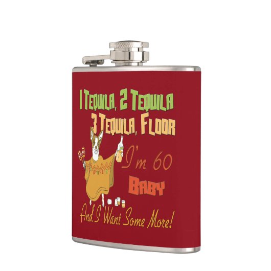 Tequila 60. Geburtstagsparty Flachmann (Links)