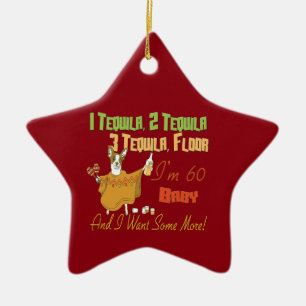 Tequila 60. Geburtstagsparty Keramik Ornament