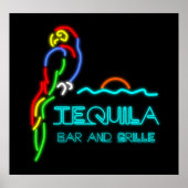 Tequila Bar and Grille Neon Sign Poster (Vorne)