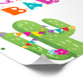 Tequila Bar Fiesta Drinks Cactus Table Sign Poster (Ecke)