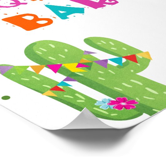 Tequila Bar Fiesta Drinks Cactus Table Sign Poster (Ecke)