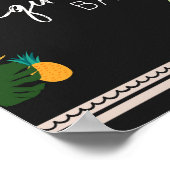 Tequila Bar Luau Tropical Geburtstagsdusche Zeiche Poster (Ecke)