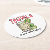 Tequila billiger als Therapie Funny Tequila Mexika Runder Pappuntersetzer (Angewinkelt)