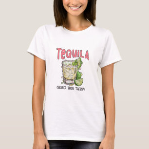 Tequila billiger als Therapie Funny Tequila Mexika T-Shirt