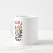 Tequila: Billiger als Therapie Kaffeetasse (Vorderseite Links)