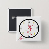 Tequila Clock Square Button 2 Zoll x 2 Zoll (Vorne & Hinten)