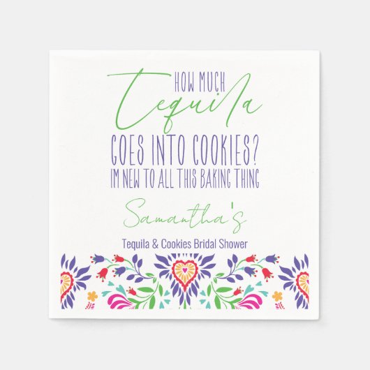 Tequila & Cookies Baking Class Brautparty Party Serviette (Vorderseite)