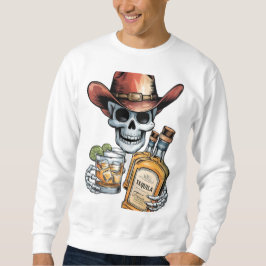 Tequila Cowboy Skull | Western Whiskey Party Desig Sweatshirt