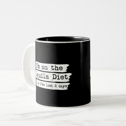 Tequila-Diät-Tasse Zweifarbige Tasse (Vorderseite Links)