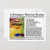 Tequila Dienstag Martini Rezept Postkarte (Vorne/Hinten)