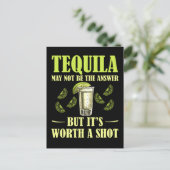 Tequila Drink Funny Lemon Salz Drink Postkarte (Stehend Vorderseite)