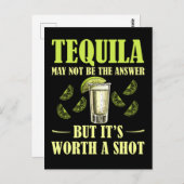 Tequila Drink Funny Lemon Salz Drink Postkarte (Vorne/Hinten)