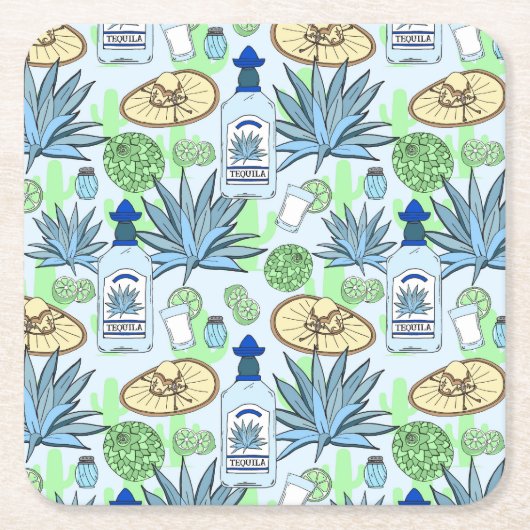 Tequila Drinker Cool Cocktail Party Rechteckiger Pappuntersetzer (Vorderseite)