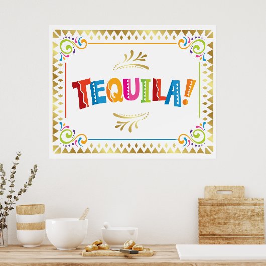 TEQUILA! Fiesta Party Signieren Print Poster (Küche)