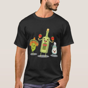 Tequila Flasche Limon und Salz mexikanisches Party T-Shirt