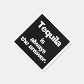 Tequila ist immer die Antwort Schwarz Serviette (Ecke)