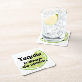 Tequila ist immer die Antwort und Limon Rechteckiger Pappuntersetzer (Vor Ort)