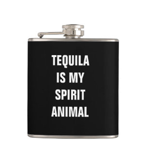 Tequila ist mein Geisttier Flachmann