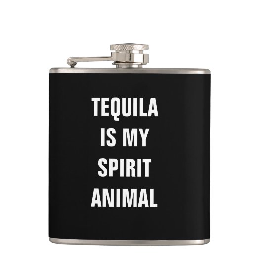 Tequila ist mein Geisttier Flachmann (Vorderseite)