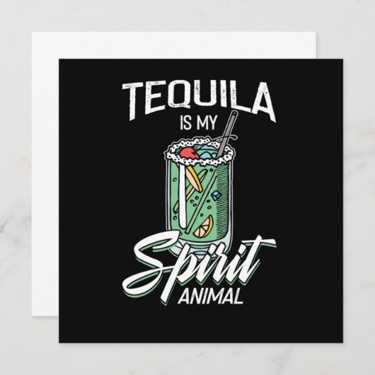 Tequila ist mein Spirit Animal Funny Tequila Gesch Einladung (Vorne/Hinten)