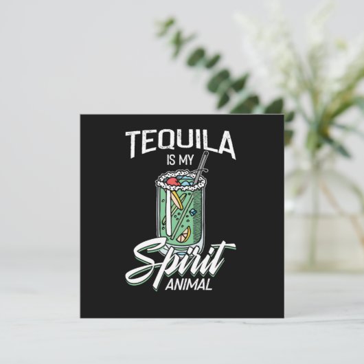 Tequila ist mein Spirit Animal Funny Tequila Gesch Einladung (Stehend Vorderseite)