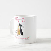 Tequila-Katzen-Kaffee-Tasse des Valentines Tages Kaffeetasse (Vorderseite Links)