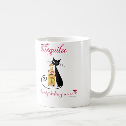 Tequila-Katzen-Kaffee-Tasse des Valentines Tages Kaffeetasse (Rechts)